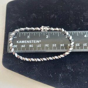 Vintage Avon Silvertone CZ Marquis bracelet large